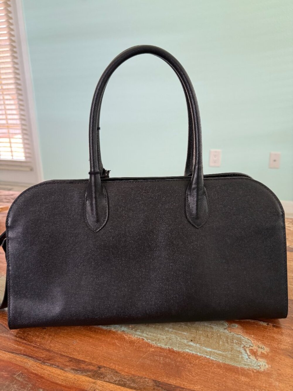 NWT Claudia Firenze East West Satchel Black Leather Bag - Picture 3 of 8